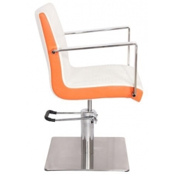 GABBIANO FOTEL FRYZJERSKI ROMA BIAŁO-POMARAŃCZOWY